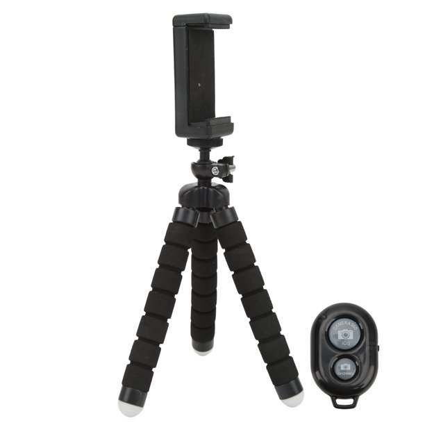 Flexible Phone Clip Holder Tripod,Flexible Sponge Tripod,Flexible Sponge Tripod with Wireless Remote Control Phone Clip Holder Adjustable Selfie Stick Tripod